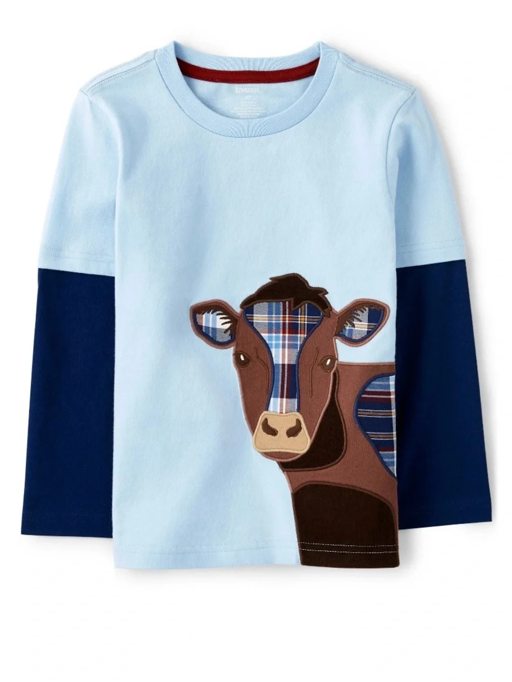 Gymboree Boys ‘Western Skies’ Blue Layered Long Sleeve Cow Top Size 7